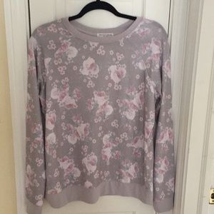 NWT Grayson threads gray floral sweatshirt size L